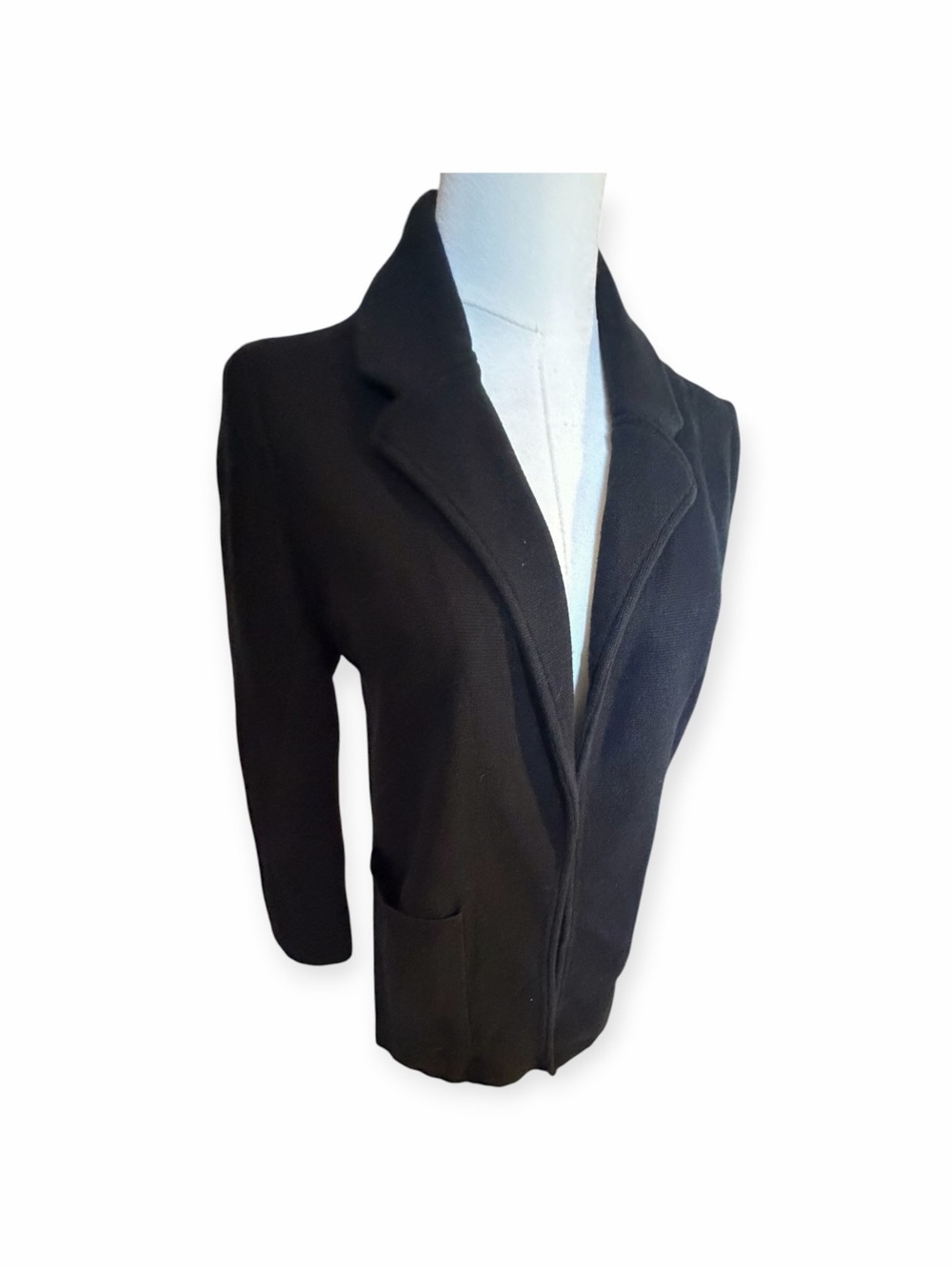 Quince 100% Cotton Classic Black Women's Tailored Open Front Blazer Coat XS - Picture 2 of 14